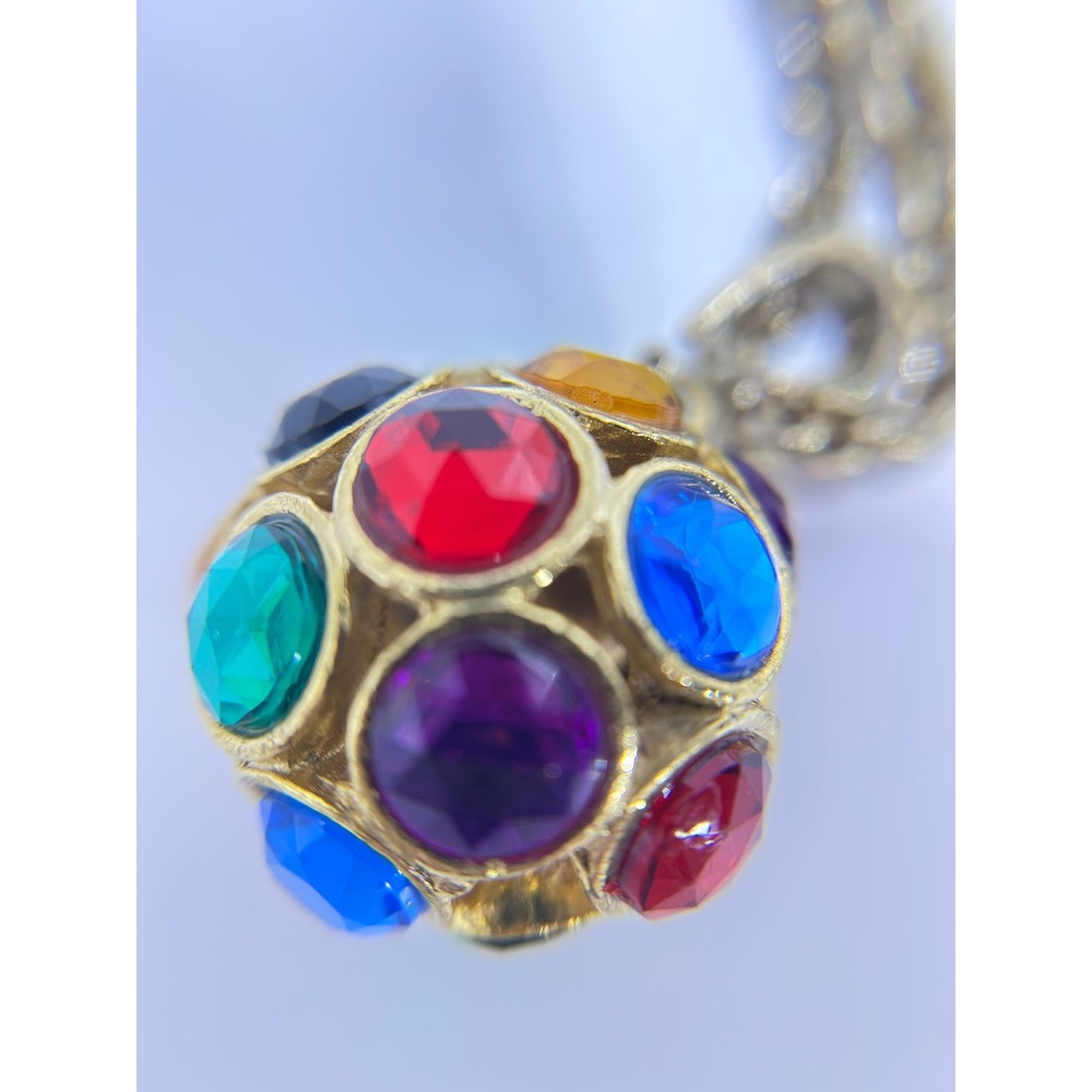 Orb Pendant Necklace Unbranded Womens OS Gold Multi Good Rhinestone Disco Ball